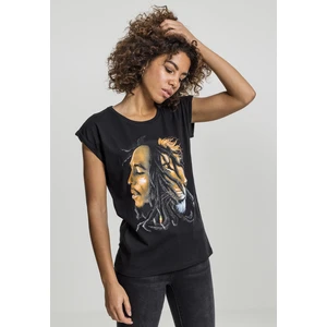 Women's T-shirt Bob Marley Lion Face black