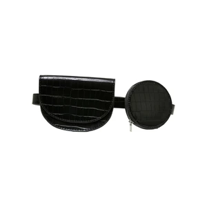 Double handbag made of Croco synthetic leather