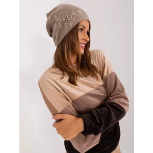 Dark beige women's knitted hat