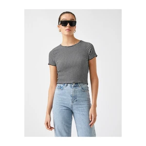 Koton Crew Neck Short Sleeve Patterned T-Shirt