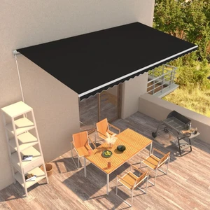 Ručně zatahovací markýza 600x300 cm Dekorhome Antracit,Ručně zatahovací markýza 600x300 cm Dekorhome Antracit