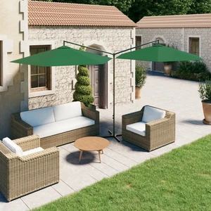 Dvojitý slunečník 600 x 290 cm Dekorhome Zelená,Dvojitý slunečník 600 x 290 cm Dekorhome Zelená