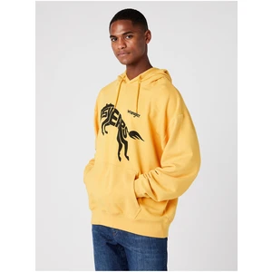 Yellow Unisex Patterned Hoodie Wrangler - Men