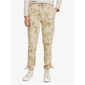 Cream Women's Patterned Sweatpants Tom Tailor - Women