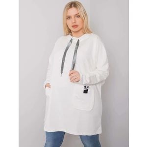 Ecru plus size tunic with pockets