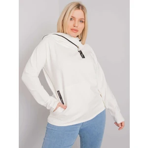 Ecru plus size cotton sweatshirt