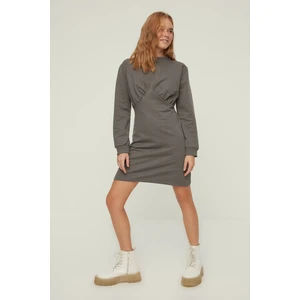 Trendyol Gray Crew Neck Slim Knitted Dress