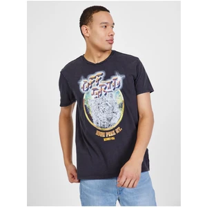 Dark grey men's T-shirt with Guess print - Men's