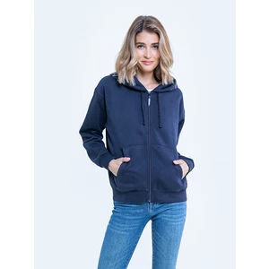 Big Star Woman's Zip hoodie Sweat 171368 Blue Knitted-403