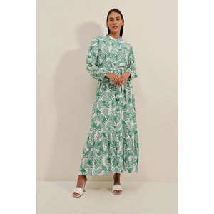 Bigdart 2158 Exotic Pattern Dress - Green