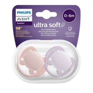 Philips AVENT Cumlík Ultrasoft Premium neutral 0-6m dievča 2 ks