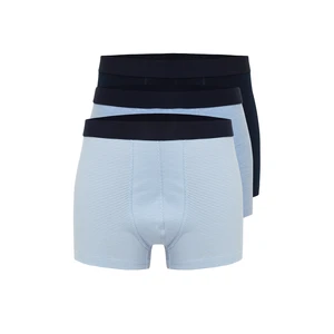 Trendyol Multicolor Men's Striped-Plain 3-Pack Cotton Boxer