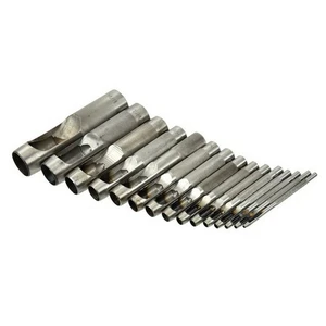 Děrovač kůže, sada 15ks, 2-2,5-3,2-4-4,8-5,5-6,4-8-9,5-11-12,7-14-15,8-19-22mm
