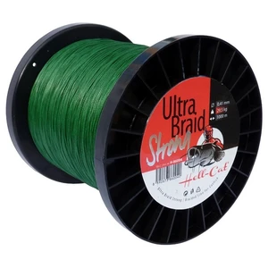 Hell-cat splétaná šňůra ultra braid strong zelená 1000 m -průměr 0,38 mm / nosnost 22,7 kg