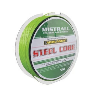 Mistrall pletená šňůra s ocelovým jádrem admuson steel core 5 m - 0,11 mm 12,5 kg