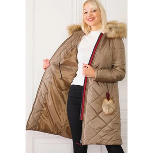 Z6646 DEWBERRYN SZŐRÖS POMPOM HÖLGY KABÁT-VIZON