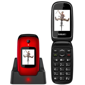 Evolveo EasyPhone FD, red + töltőállvány - EU disztribúció