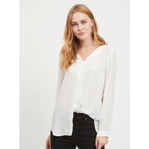 VILA Lucy Long Sleeve Cream Blouse