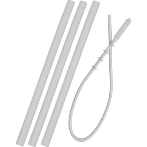 Minikoioi Flexi Straw with Cleaning Brush silikonové brčko s kartáčkem Powder Grey 3 ks