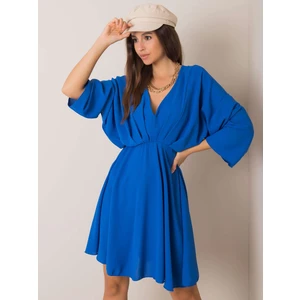 Blue dress with triangle neckline