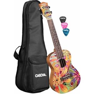 Cascha HH 2607 Art Series Ukulele da Concerto Flowers