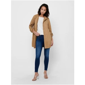 Light brown lady's coat in suede finish ONLY Joline - Women