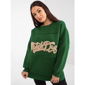 Dark green sweatshirt with patches