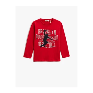 Koton Long Sleeve Printed T-Shirt Crew Neck Cotton
