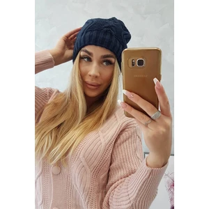 Čepice s fleecem Sylwia K244 tmavě modrá