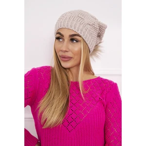 Beanie with fleece Sandra K210 light beige