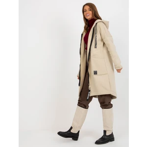 Light beige oversized long sweatshirt
