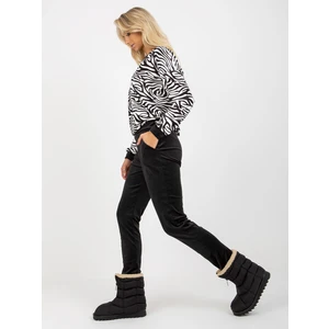 Black and white velour set with zebra sweatshirt RUE PARIS