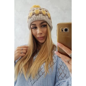 Ladies Cap Laila K283 light beige + cappuccino