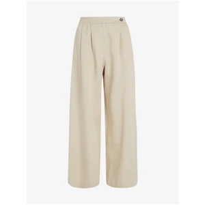 Beige women's wide trousers with linen Tommy Hilfiger - Ladies