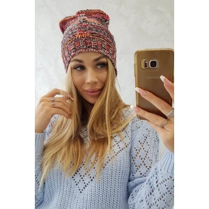 Beanie with fleece Klaudia K255 orange+red