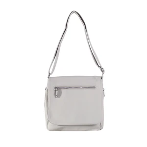 Grey women's shoulder bag with magnet