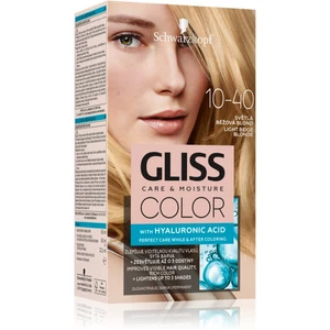 Schwarzkopf Gliss Color permanentní barva na vlasy odstín 10-40 Light Beige Blonde