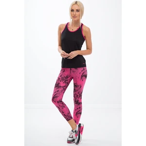 Pink leggings with black patterns