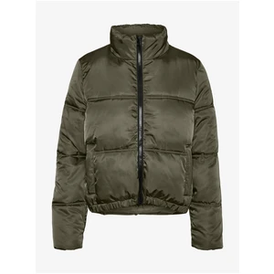 Khaki Quilted Winter Jacket Noisy May Anni - Women