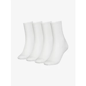 Sada čtyř párů bílých dámských ponožek Calvin Klein Underwear - Dámské