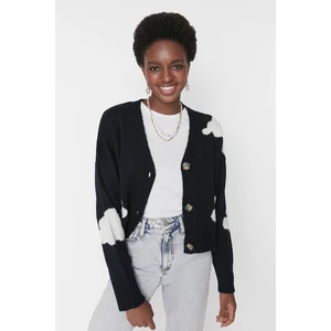 Trendyol Navy Blue Jacquard Knitwear Cardigan