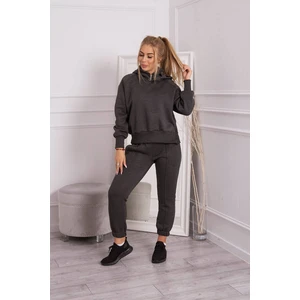 Insulated set with turtleneck and graphite hood