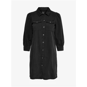 Černé košilové džínové šaty ONLY Felica - Dámské