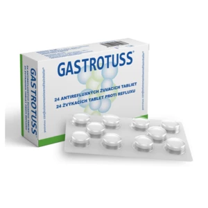 Gastrotuss tablety žuvacie antirefluxné tablety