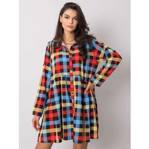 Blue and pink plaid dress