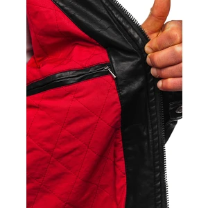 Geacă de piele bărbați negru Bolf EX892