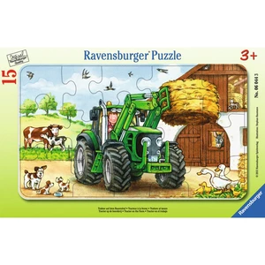 Ravensburger puzzle Traktor na statku 15 dielikov
