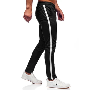 Čierne pánske látkové jogger nohavice Bolf 0013