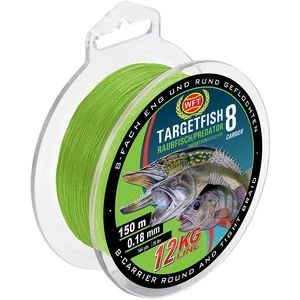 Wft splétaná šňůra targetfish 8 chartreuse 150 m zelená - 0,10 mm - 7 kg