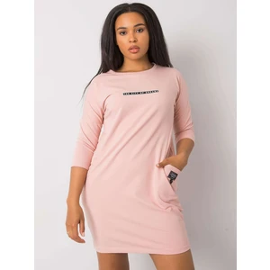 Dusty pink cotton plus size dress